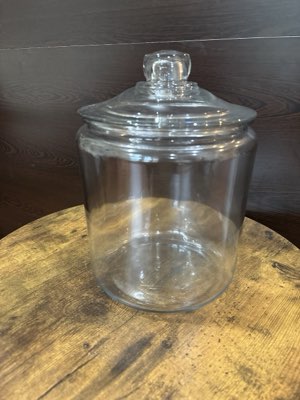 Large glass jars with lidded covers