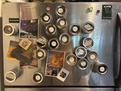 Magnetic spice tins, the whole set