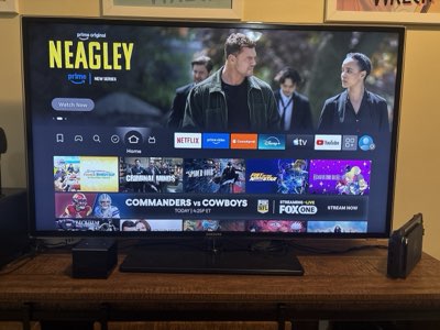 Samsung 48 inch TV with an Amazon Fire TV box