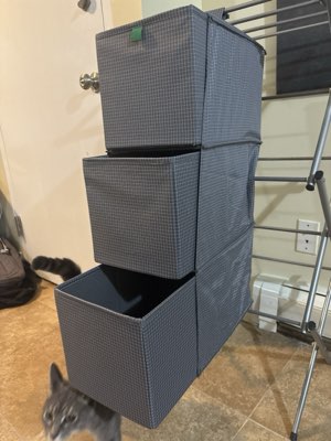 IKEA SKUBB hanging organiser and three boxes