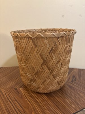 Woven bamboo basket