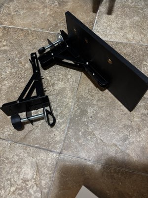 Clamp-on desk extender shelf with scissor arm